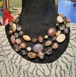 Premier Designs 3 Strand  Multi-Color Beaded Necklace